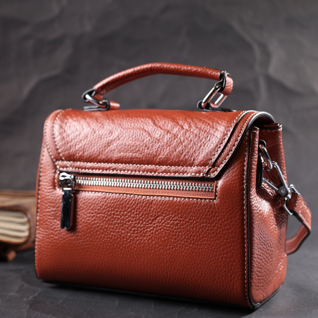 Сумка Vintage З натуральної шкіри Коричнева (22417) - зображення 10