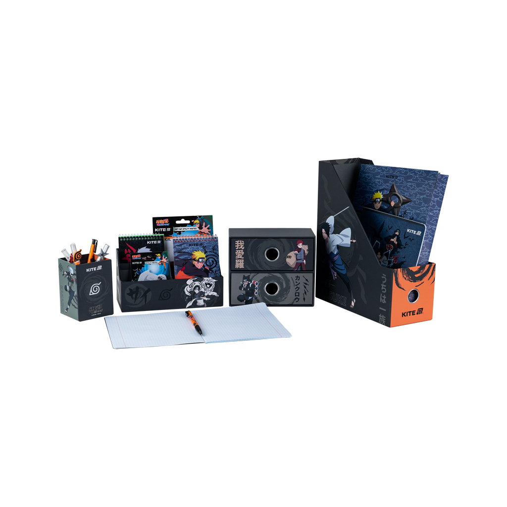 Настільний набір Kite Naruto 4 предмети, картон (NR25-357) - зображення 1