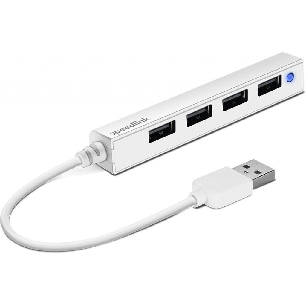 Концентратор Speedlink SNAPPY SLIM USB Hub, 4-Port, USB 2.0, Passive, White (SL-140000-WE) - зображення 1