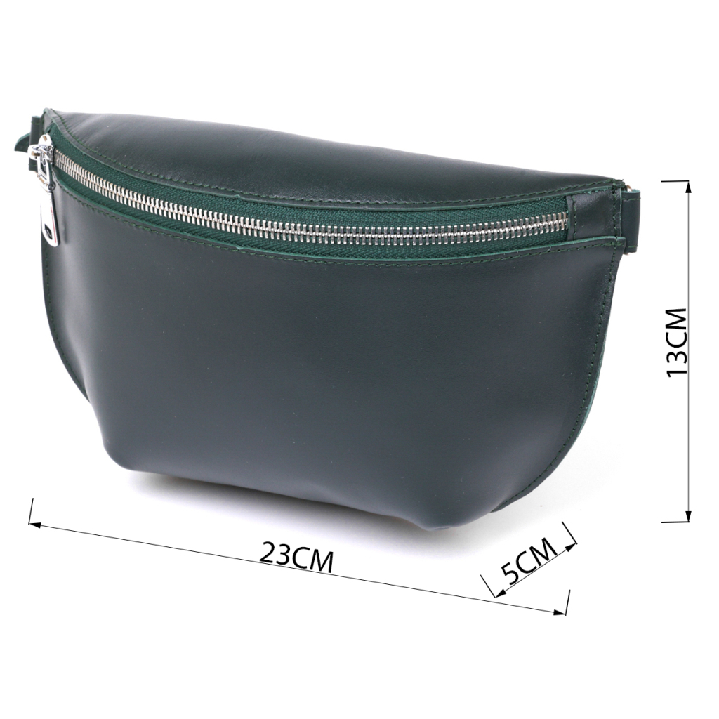 Сумка Shvigel Шкіряна на пояс Зелена (16390) - зображення 3