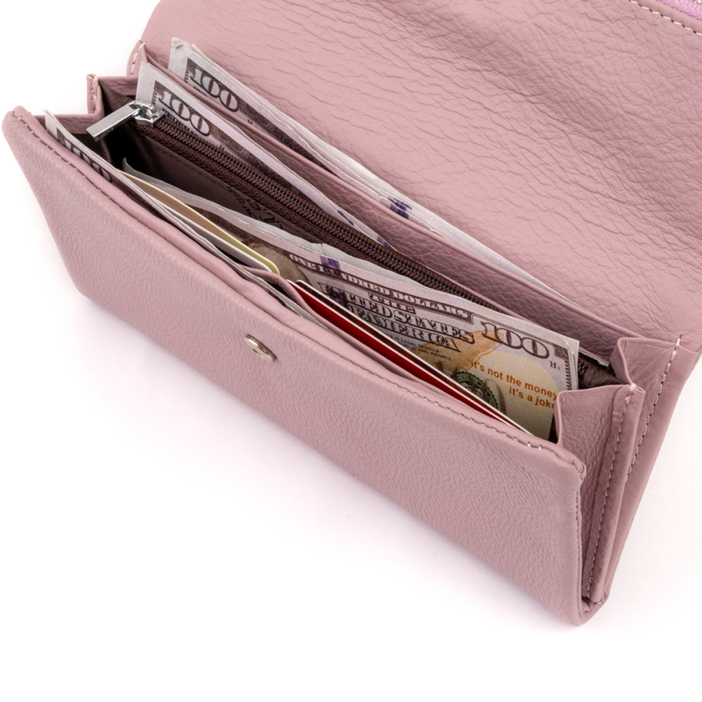 Гаманець ST Leather З кишенею для мобільного Шкіряний Ліловий (19269) - зображення 6