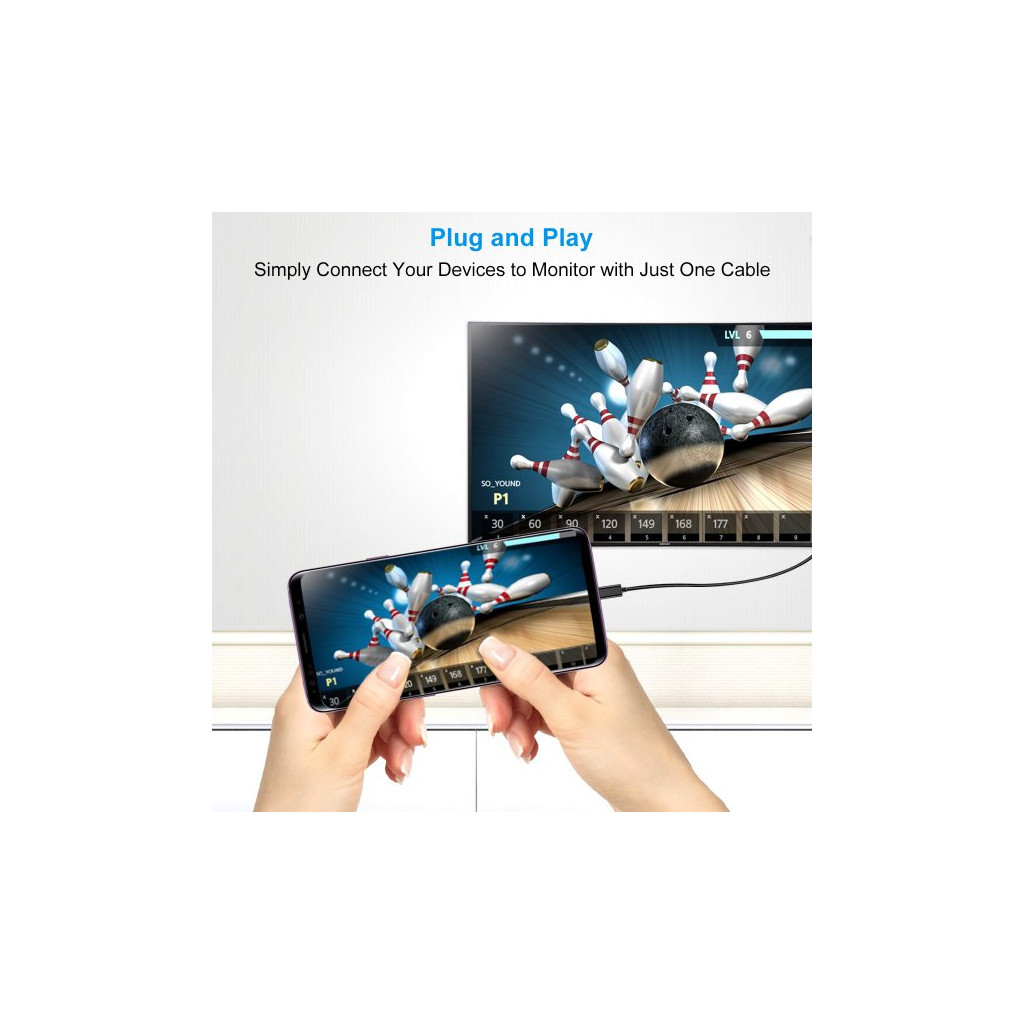 Кабель мультимедійний USB-C to DisplayPort 1.8m 4K 60Hz Choetech (XCP-1801BK) - изображение 10