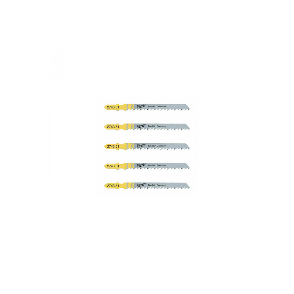 Полотно Milwaukee для лобзика T101D, 75мм/ крок зуба 4мм, 5шт, деревина, чистий різ (4932274351) - зображення 2