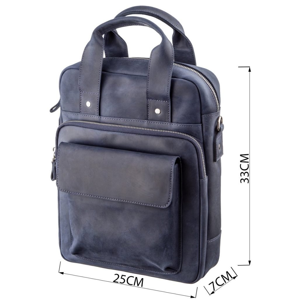 Сумка Shvigel Під А4 у матовій шкірі Синя (11170) - зображення 3