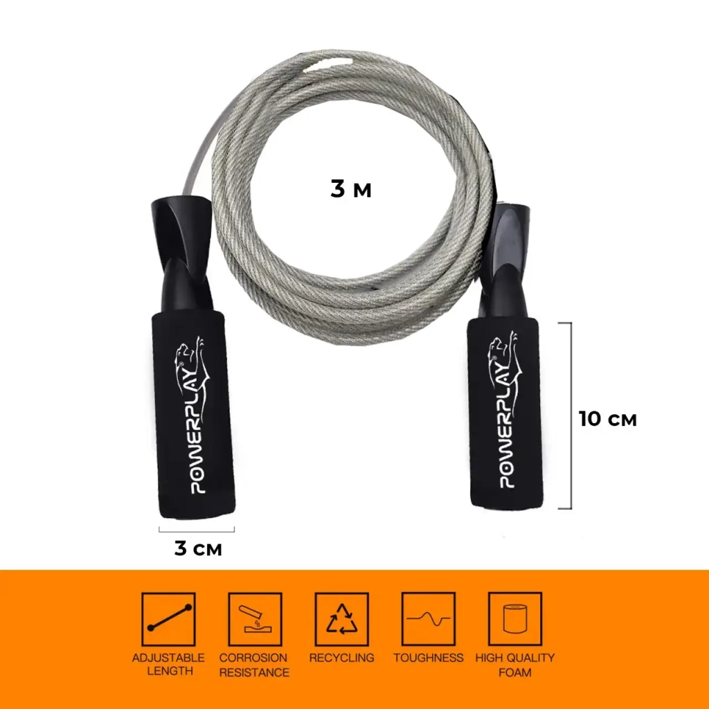 Скакалка PowerPlay 4209 Чорна (PP_4209_Black) - изображение 7