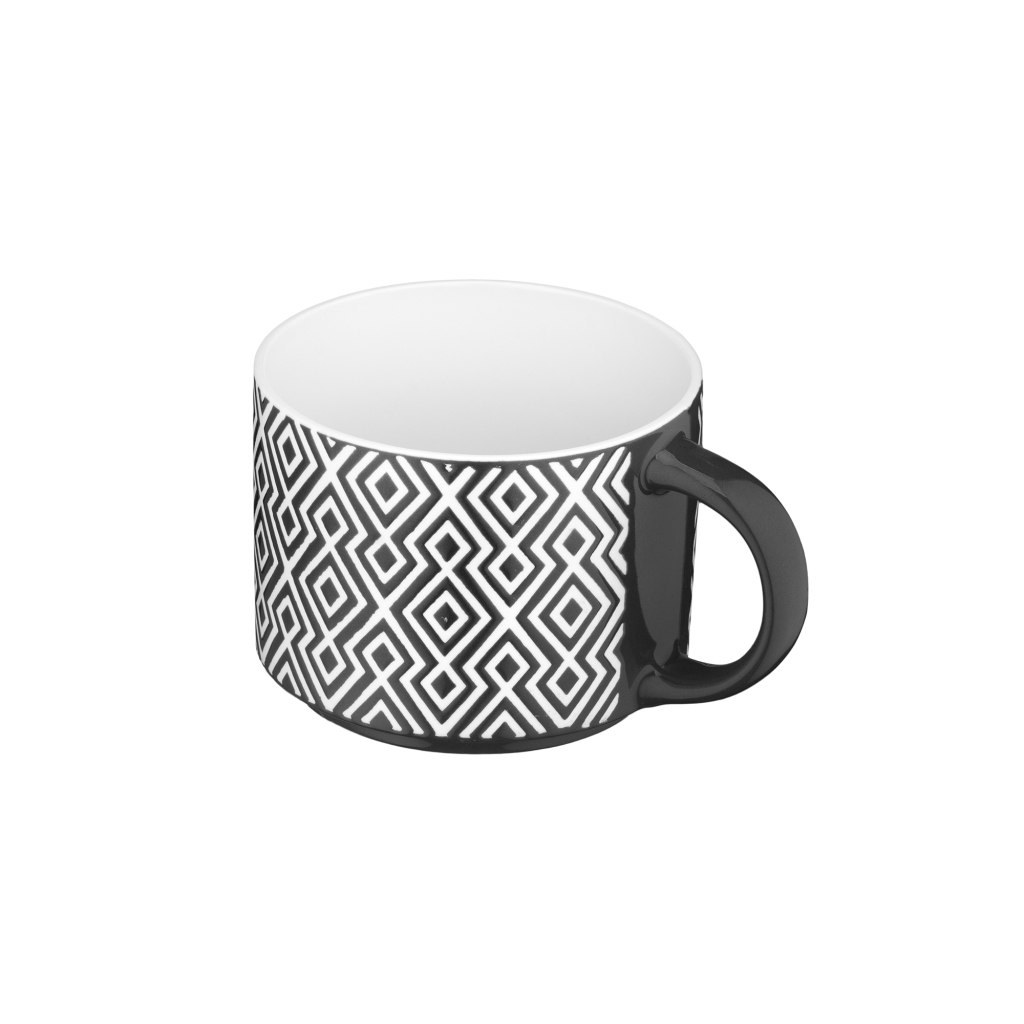 Чашка Ardesto Weaving F, 330мл, порцеляна, біло-чорна (AR3473F) - зображення 4