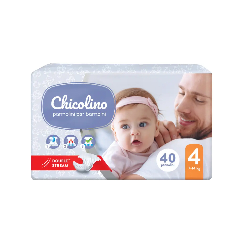 Підгузки Chicolino Middle Розмір 4 (7-14 кг) 40 шт (4823098410539) - зображення 1