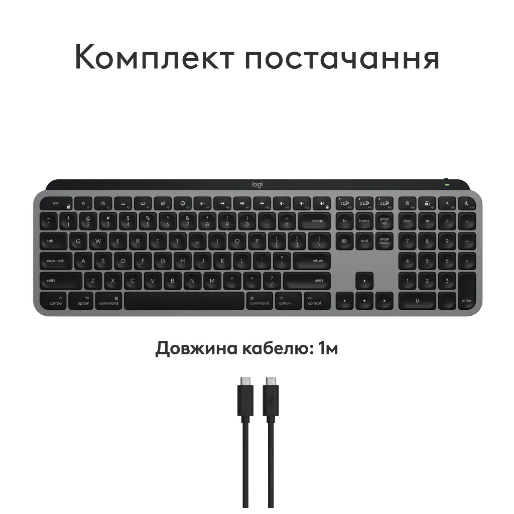 Клавіатура Logitech MX Keys S для MAC Bluetooth/Wireless UA Space Grey (920-011637) - зображення 11