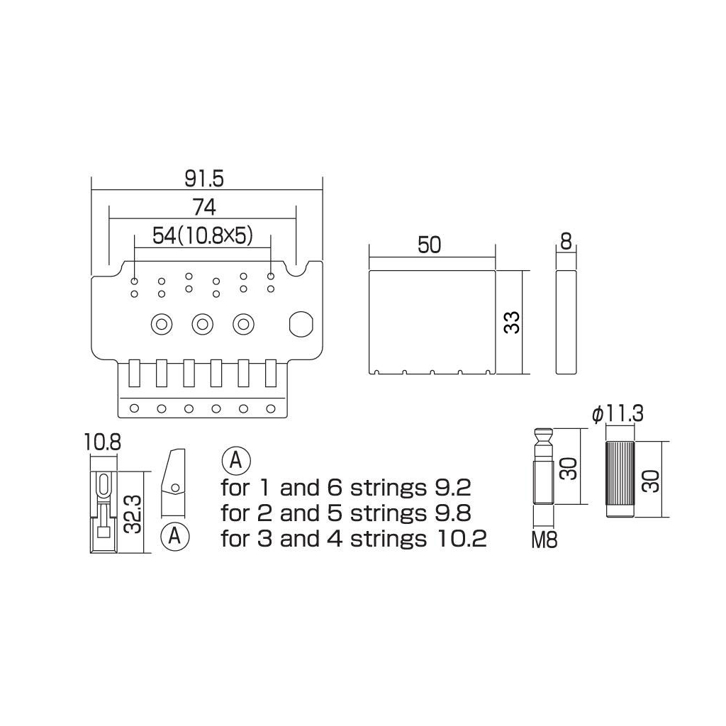 Бридж для гітари Gotoh GE1996T(33) CK - зображення 6