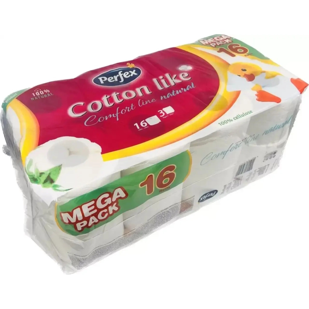Туалетний папір Perfex Cotton Like Comfort Line 3 шари 16 рулонів (8606110850522) - зображення 3