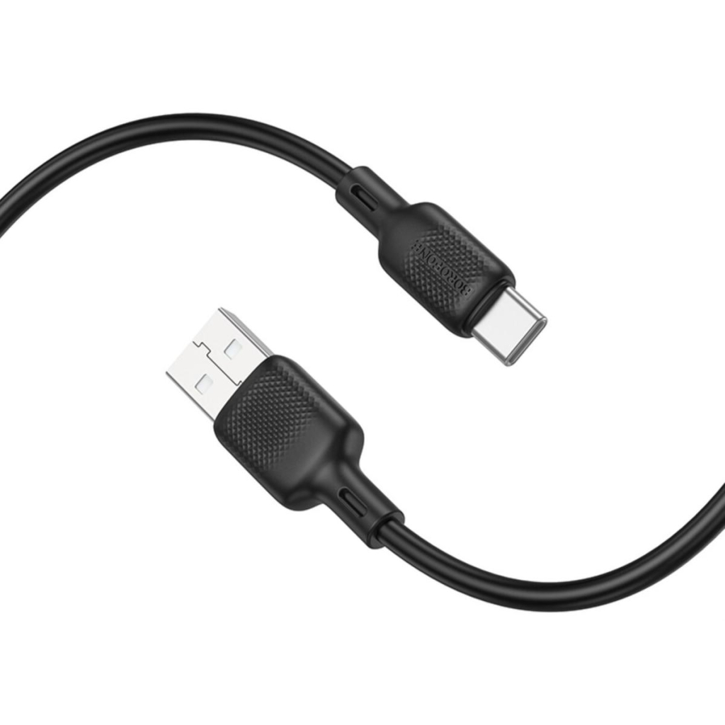 Дата кабель USB 2.0 AM to USB-C 3.0m silicone BX113 black BOROFONE (6941991115554) - зображення 3