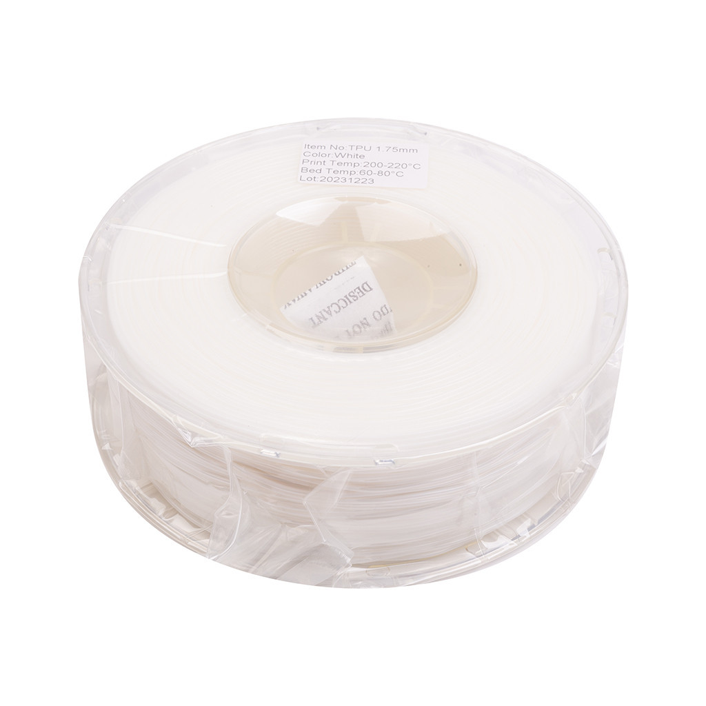 Пластик для 3D-принтера PowerPlant TPU, 1.75 мм, 1kg, white (PT813001) - зображення 1