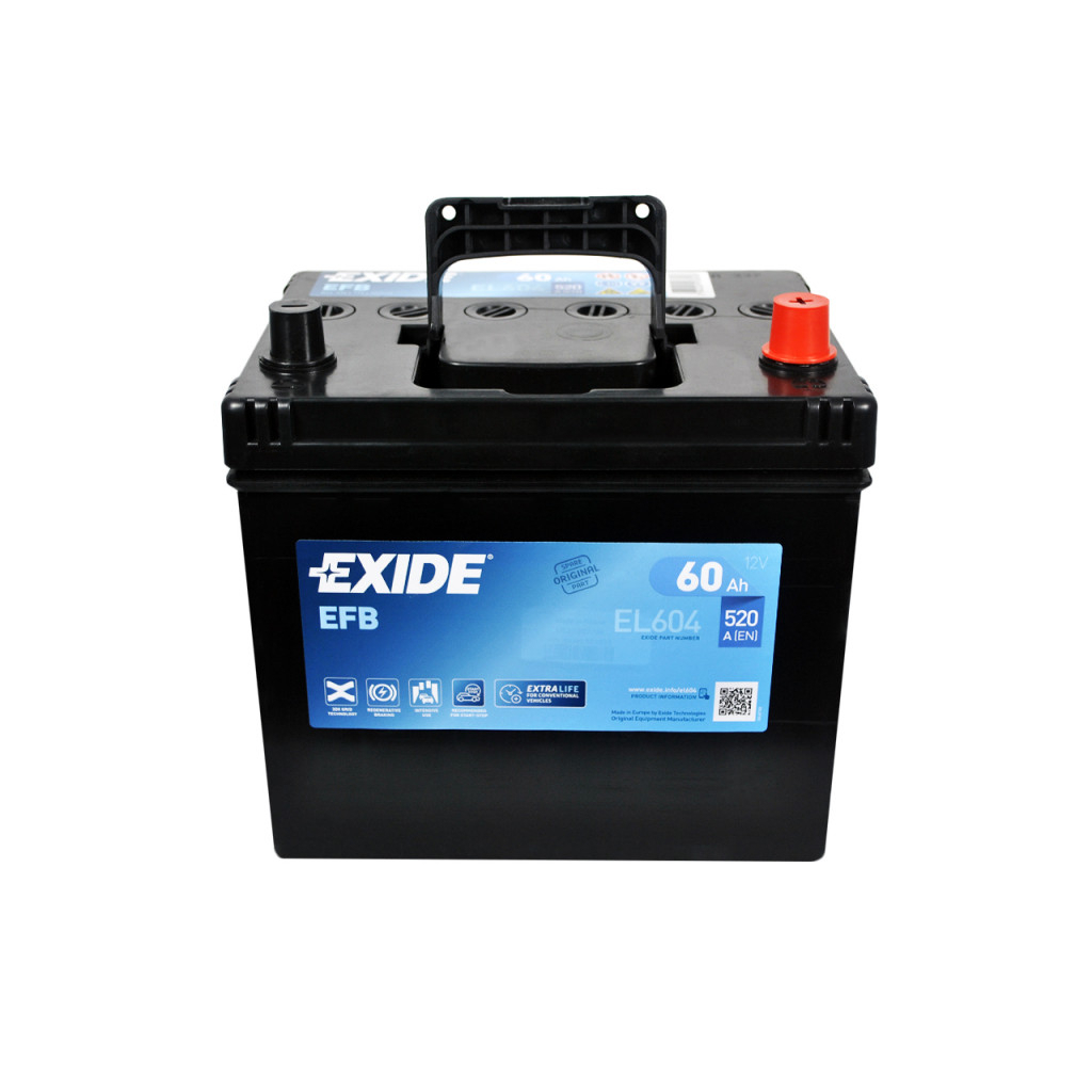 Акумулятор автомобільний EXIDE START-STOP EFB 60A (EL604) - изображение 2
