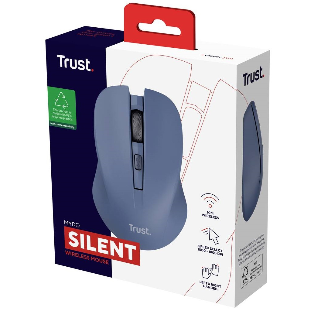 Мишка Trust Mydo Silent Wireless Blue (25041) - зображення 8