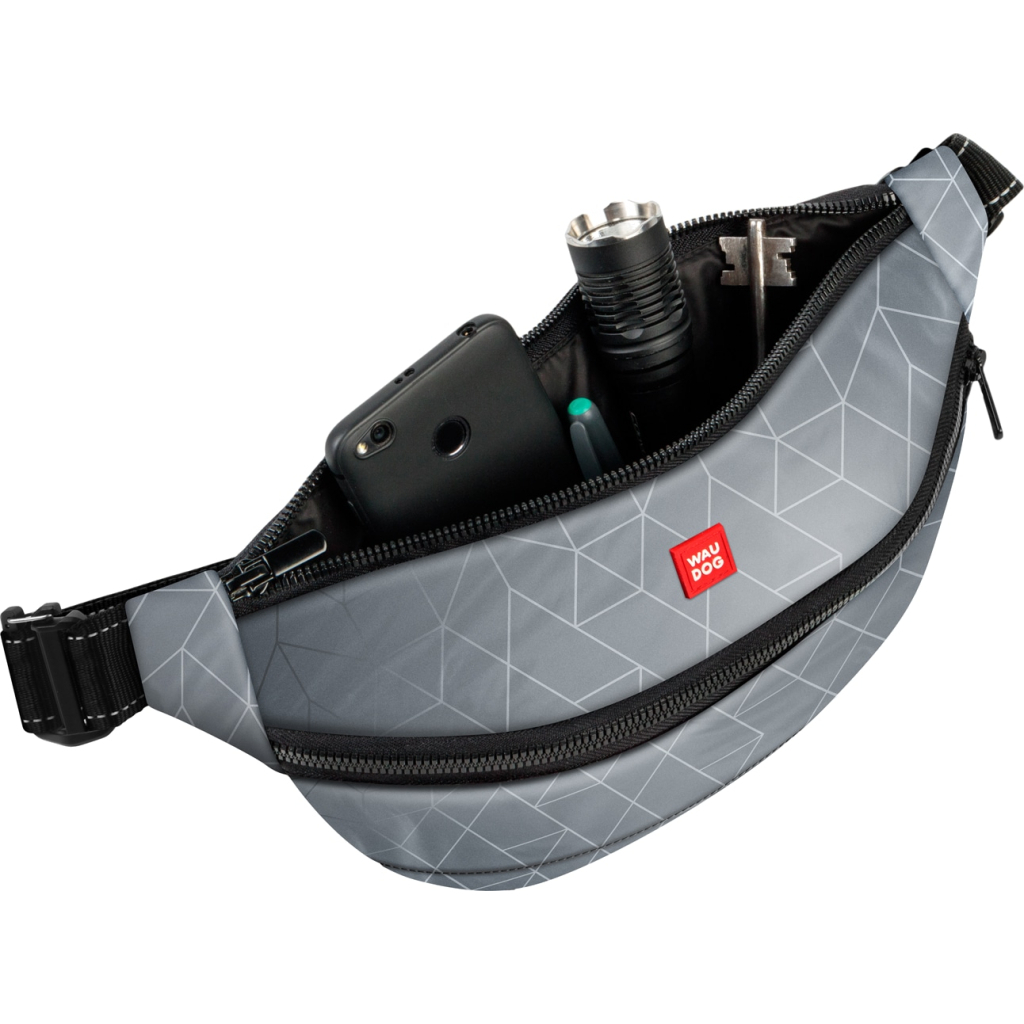 Поясна сумка-бананка для собак WAUDOG Family світловідбивна 33х17х10 см (5687) - зображення 1