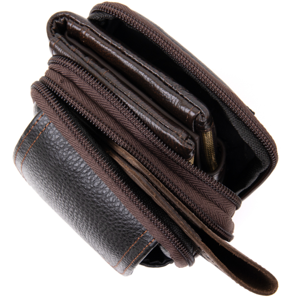 Сумка Vintage Унісекс на пояс на два відділення Коричнева (20427) - зображення 6