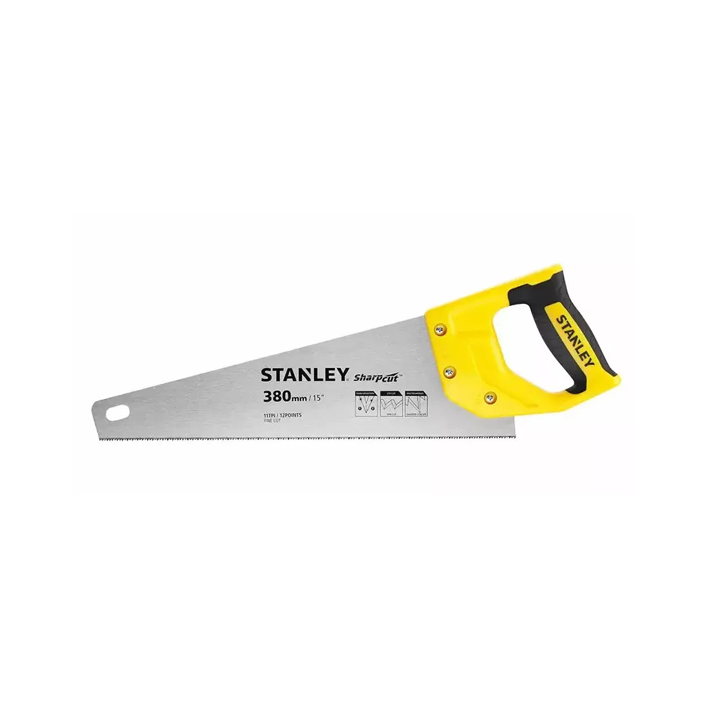 Ножівка Stanley SHARPCUT із загартованими зубами, L=380мм, 11 tpi. (STHT20369-1) - зображення 1
