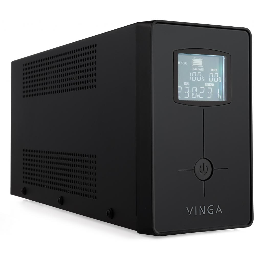 Пристрій безперебійного живлення Vinga LCD 600VA metal case with USB (VPC-600MU) - зображення 2