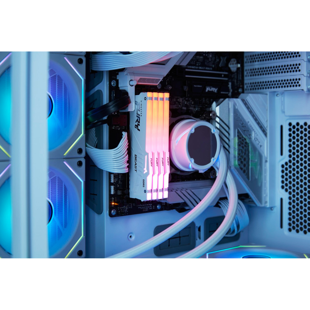 Модуль пам'яті для комп'ютера DDR5 32GB (2x16GB) 5200 MHz Beast White RGB Kingston Fury (ex.HyperX) (KF552C36BWEAK2-32) - зображення 6