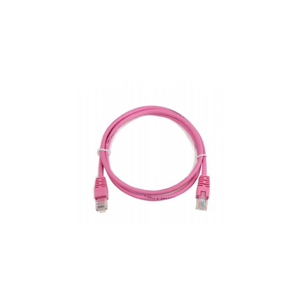 Патч-корд 0.5м, UTP, cat.5e, CCA, pink Cablexpert (PP12-0.5M/RO) - зображення 2