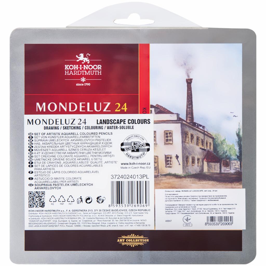 Олівці кольорові Koh-i-Noor Mondeluz Landscape акварел. 24 кольорів (3724024013) - зображення 5