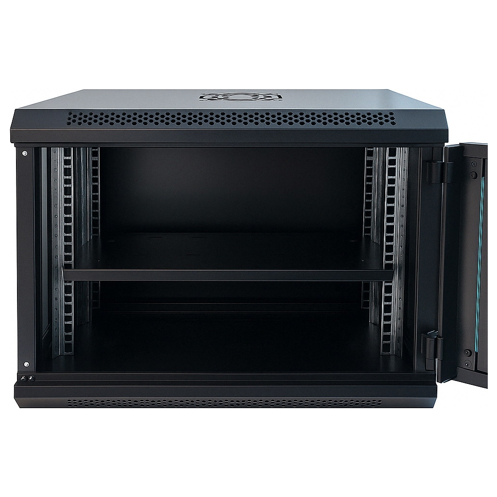 Шафа настінна GEAR 9U 19" 600x450x500 мм, + полка 19", black (GWMSN-9U-600-450) - изображение 2