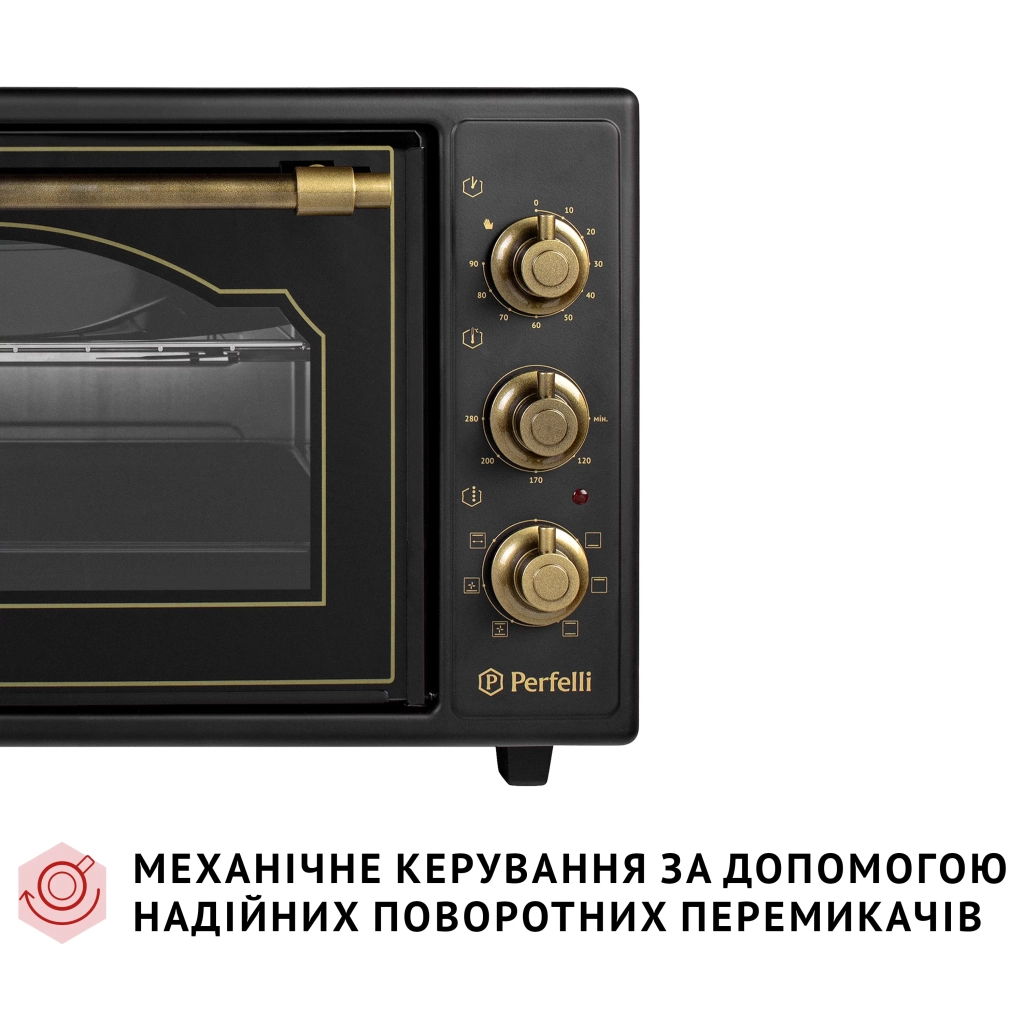 Електропіч Perfelli LAGGIO 37 BLACK RETRO - зображення 3