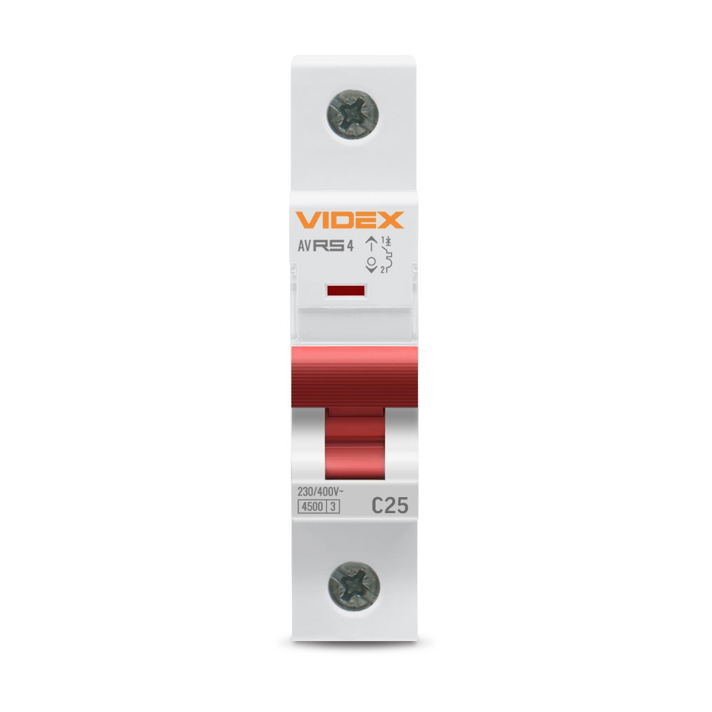 Автоматичний вимикач Videx RS4 RESIST 1п 25А С 4,5кА (VF-RS4-AV1C25) - зображення 2