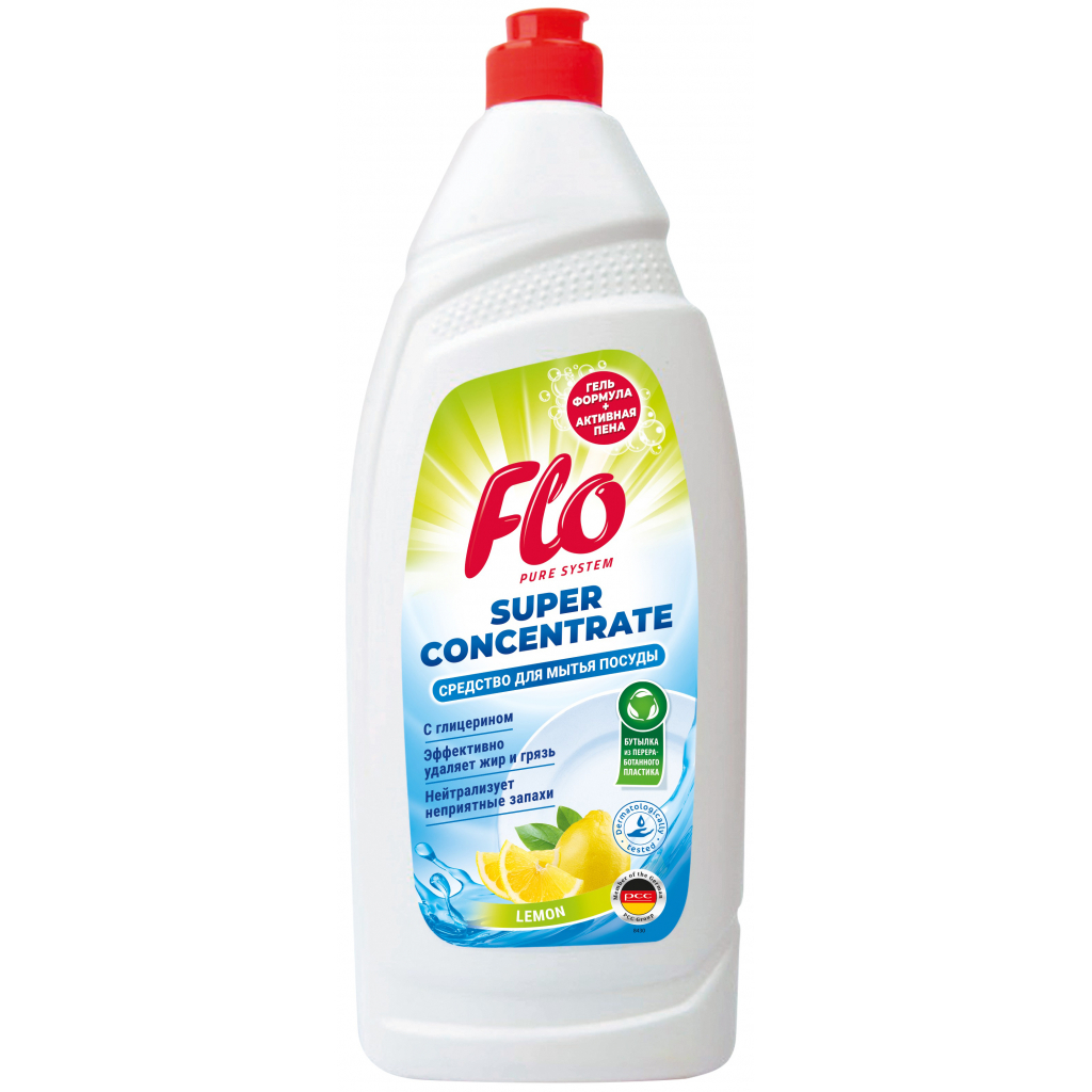 Засіб для ручного миття посуду Flo Lemon 900 мл (5900948246926) - зображення 1