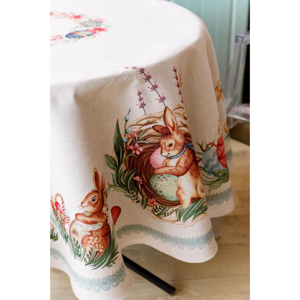 Скатертина Прованс гобеленова Злагода D-180 см (034143) - зображення 4