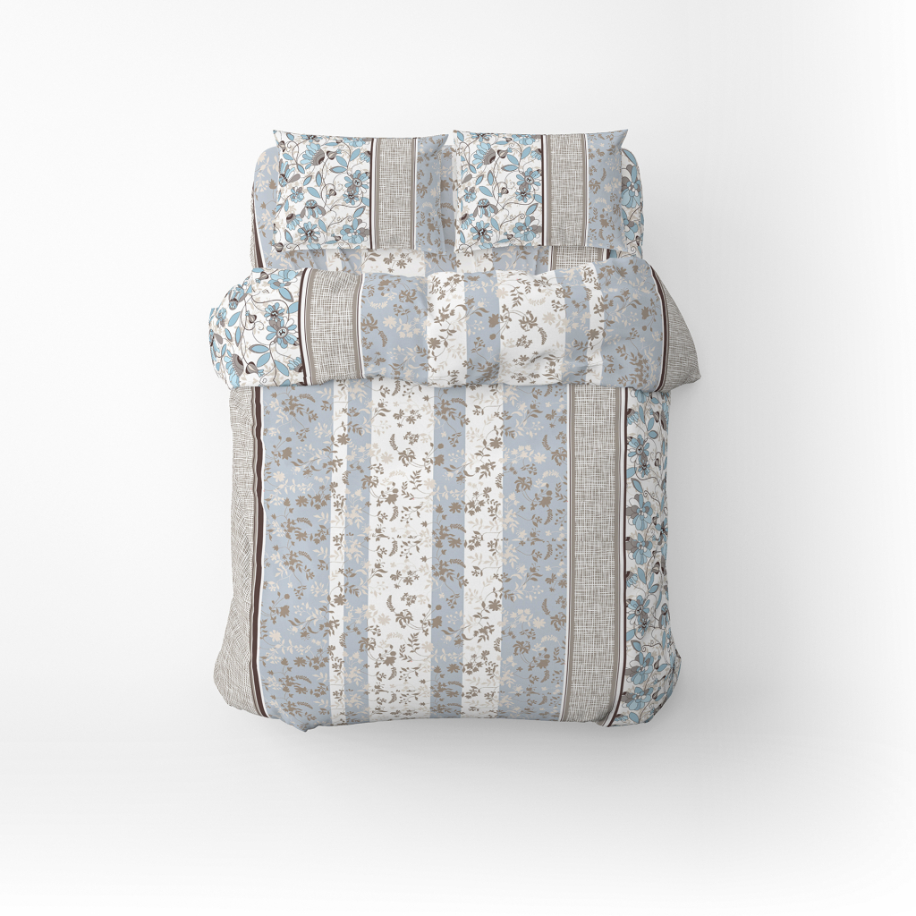 Постільна білизна Home Line Затишок блакитно-бежевий бязь полуторний (173517) - зображення 1