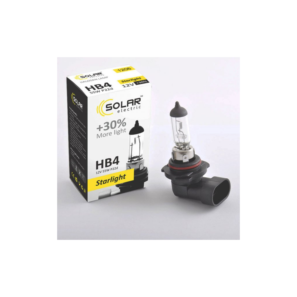Автолампа SOLAR HB4 12V 55W P22d Starlight+30 (1206) - зображення 2