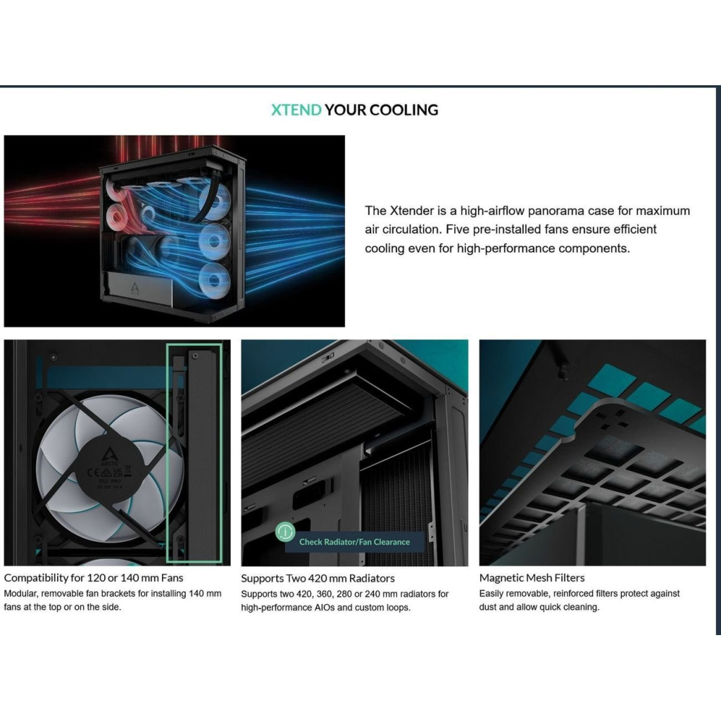 Корпус для ПК Arctic XTENDER WHT (ACPCC00014A) - зображення 10