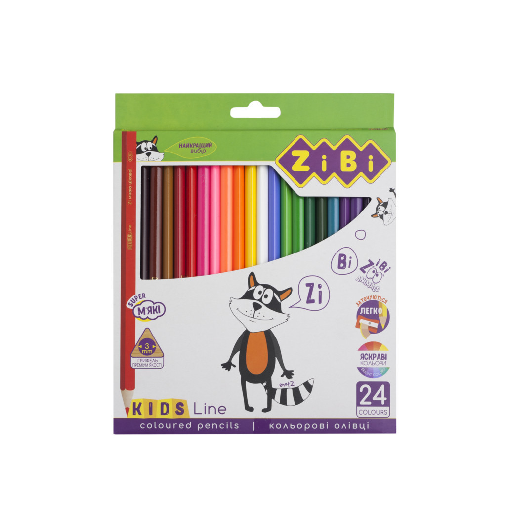 Олівці кольорові ZiBi Kids line 24 кольорів (ZB.2416) - зображення 1