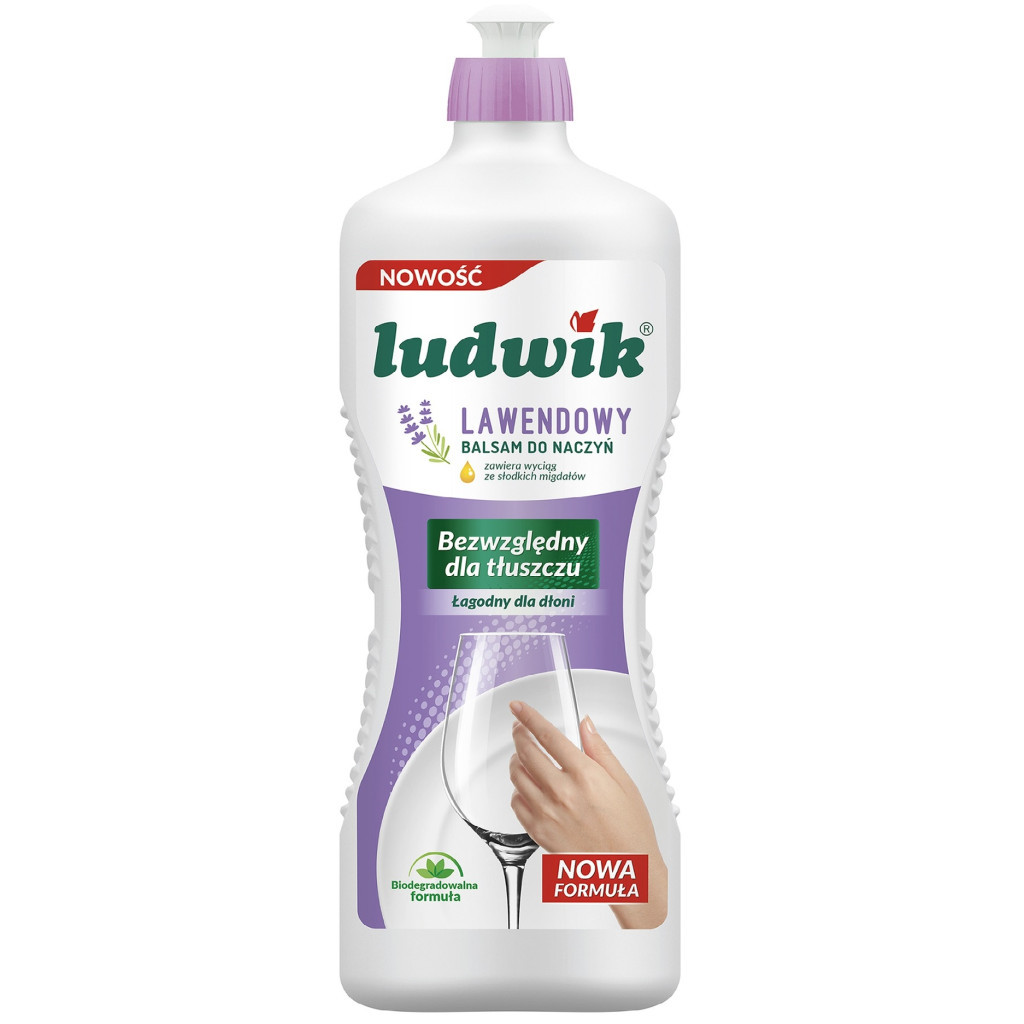 Засіб для ручного миття посуду Ludwik Лаванда 900 г (5900498029390) - зображення 1