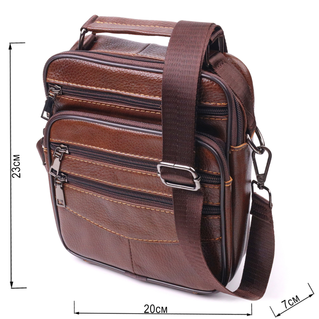 Сумка Vintage Чоловіча з натуральної шкіри Коричнева (21275) - зображення 3