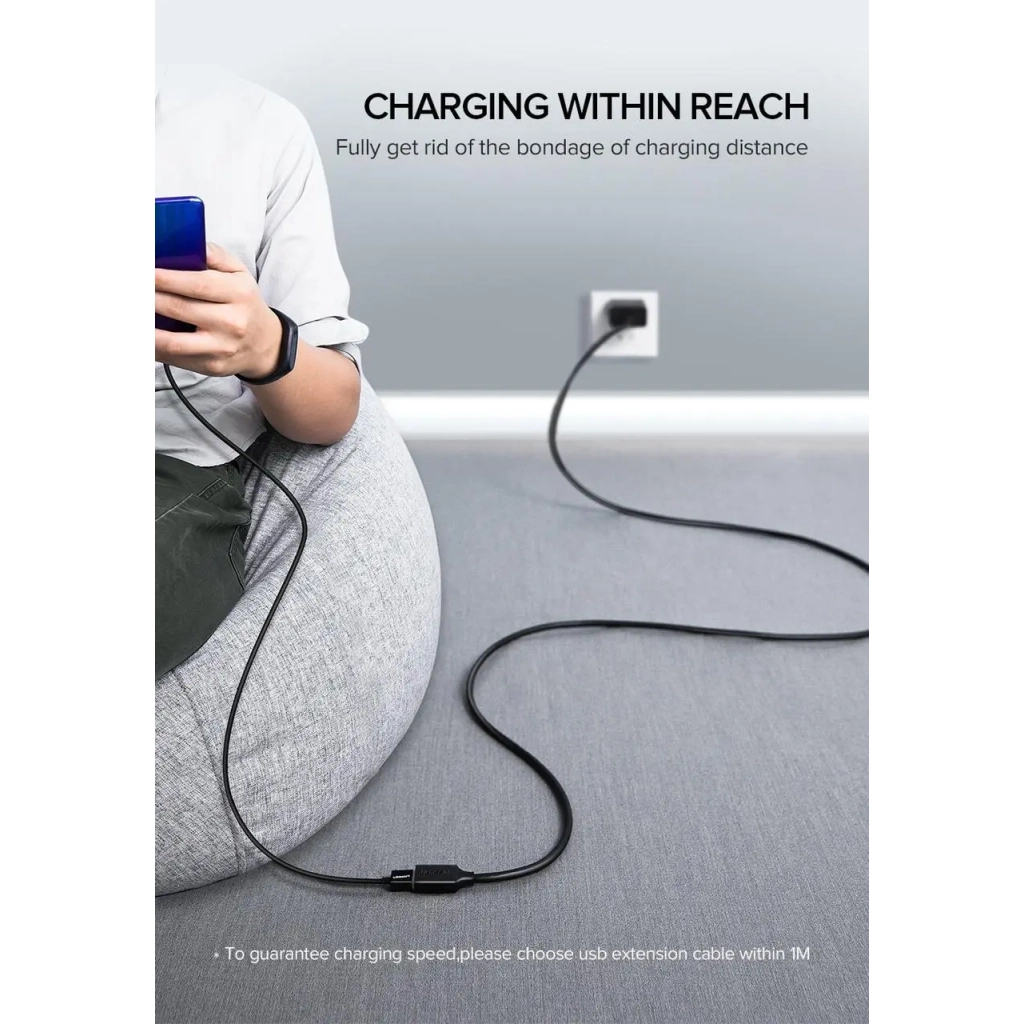 Дата кабель USB 3.0 AM/AF 1.0m US129 black Ugreen (10368) - picture 7