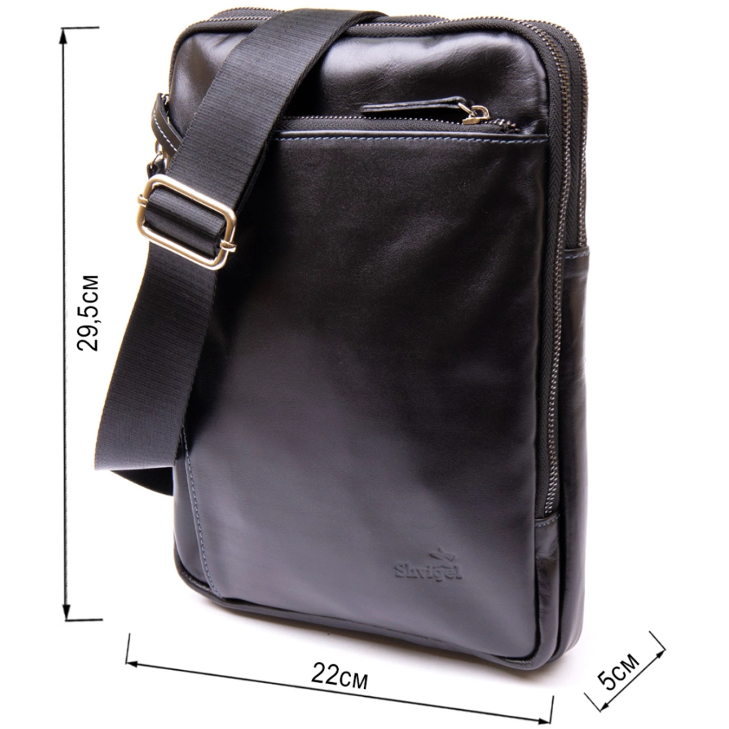 Сумка Shvigel З натуральної шкіри Чорна (11281) - зображення 3