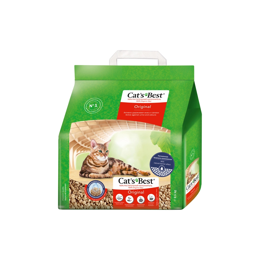 Наповнювач для туалету Cats Best Original Деревний грудкувальний 2.1 кг (5 л) (4002973302347) - изображение 2
