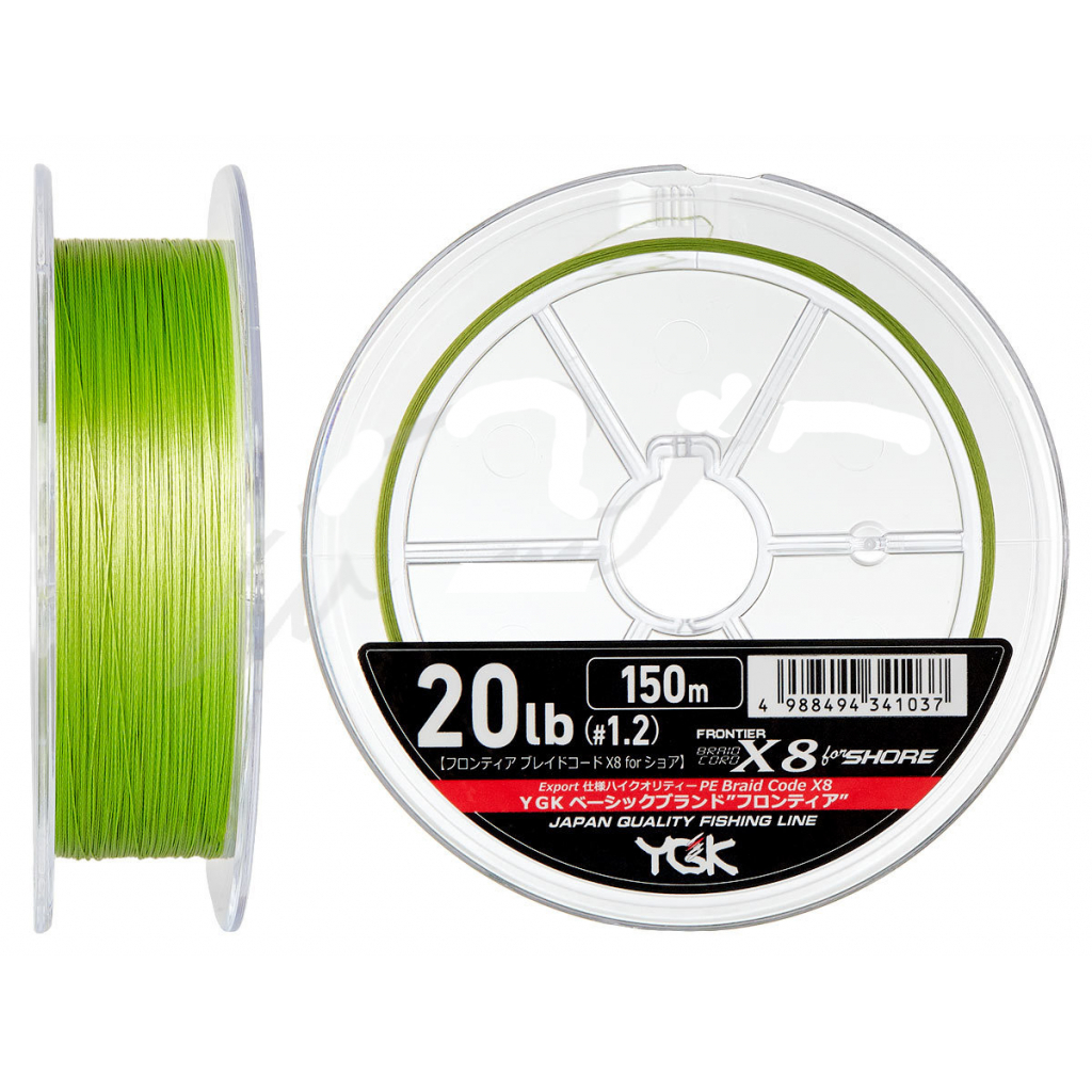 Шнур YGK Frontier Braid Cord X8 150m Green 1.0/0.165mm 16lb/7.2kg (5545.02.96) - изображение 2