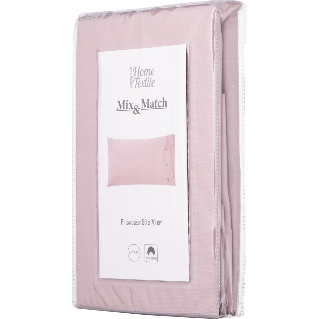Наволочка Ardesto Mix&Match 50х70см сатин, пудра (ART5070PCP) - зображення 4