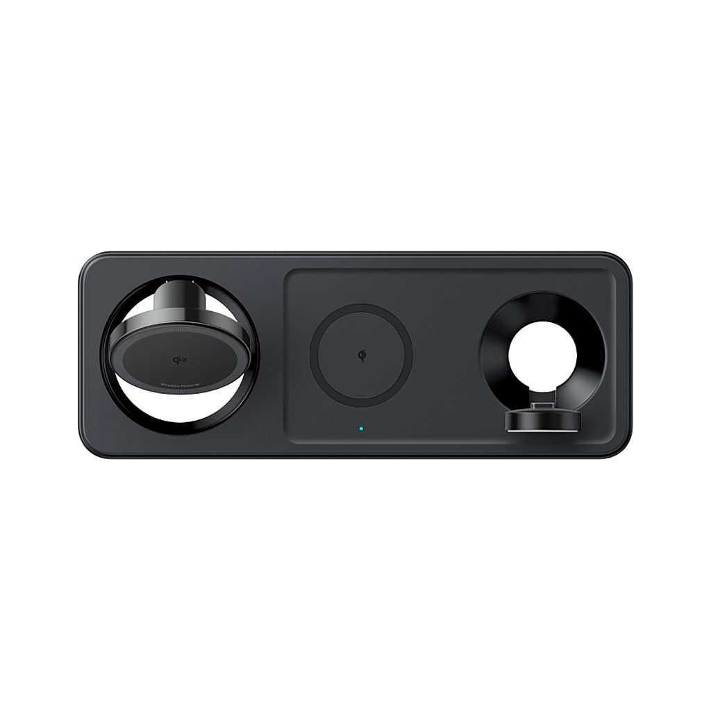 Зарядний пристрій Anker MagGo Wireless Charging Station 15W 3-in-1 Pad Black (B25M1311) - зображення 4