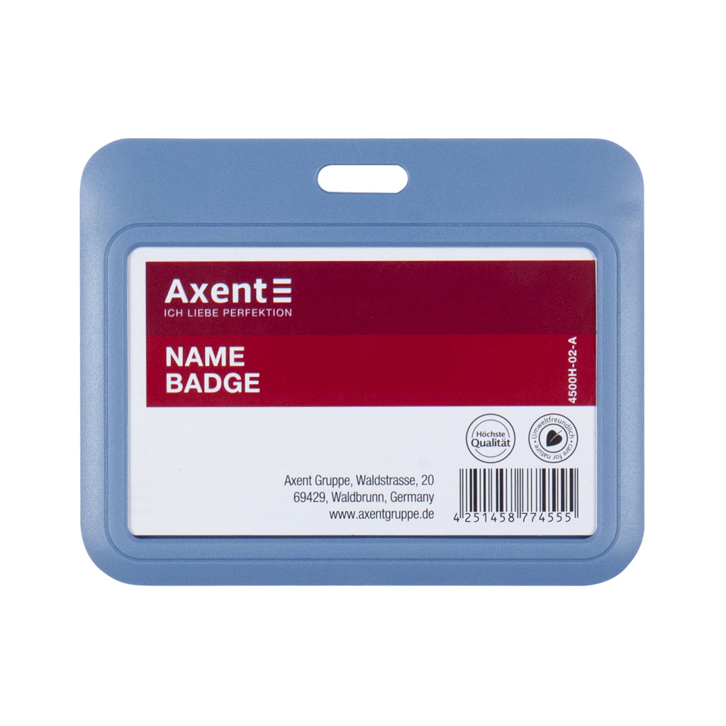 Бейдж Axent слайдер горизонтальний, 85х54мм , димчастий синій (4500H-02-A) - изображение 1