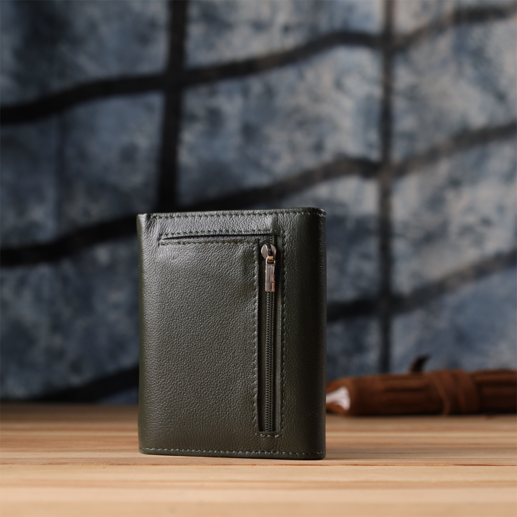 Гаманець ST Leather З натуральної шкіри Зелений (23075) - зображення 10