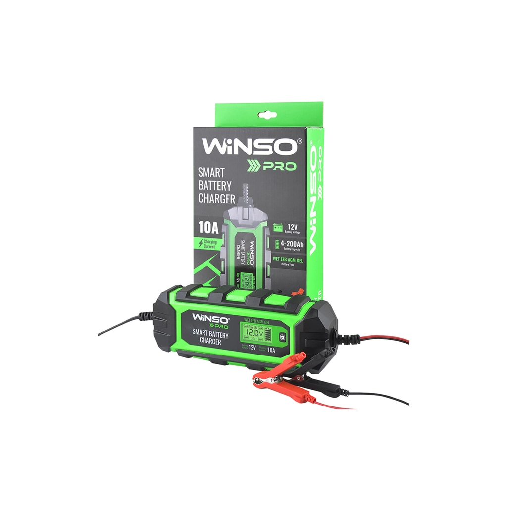 Зарядний пристрій для автомобільного акумулятора WINSO PRO LCD 10A, 12V, 4-200Ah (139520) - зображення 4