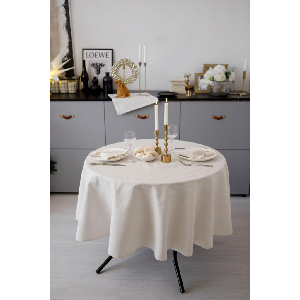 Скатертина Прованс святкова кругла Перлина White Dх180 (037608) - изображение 4