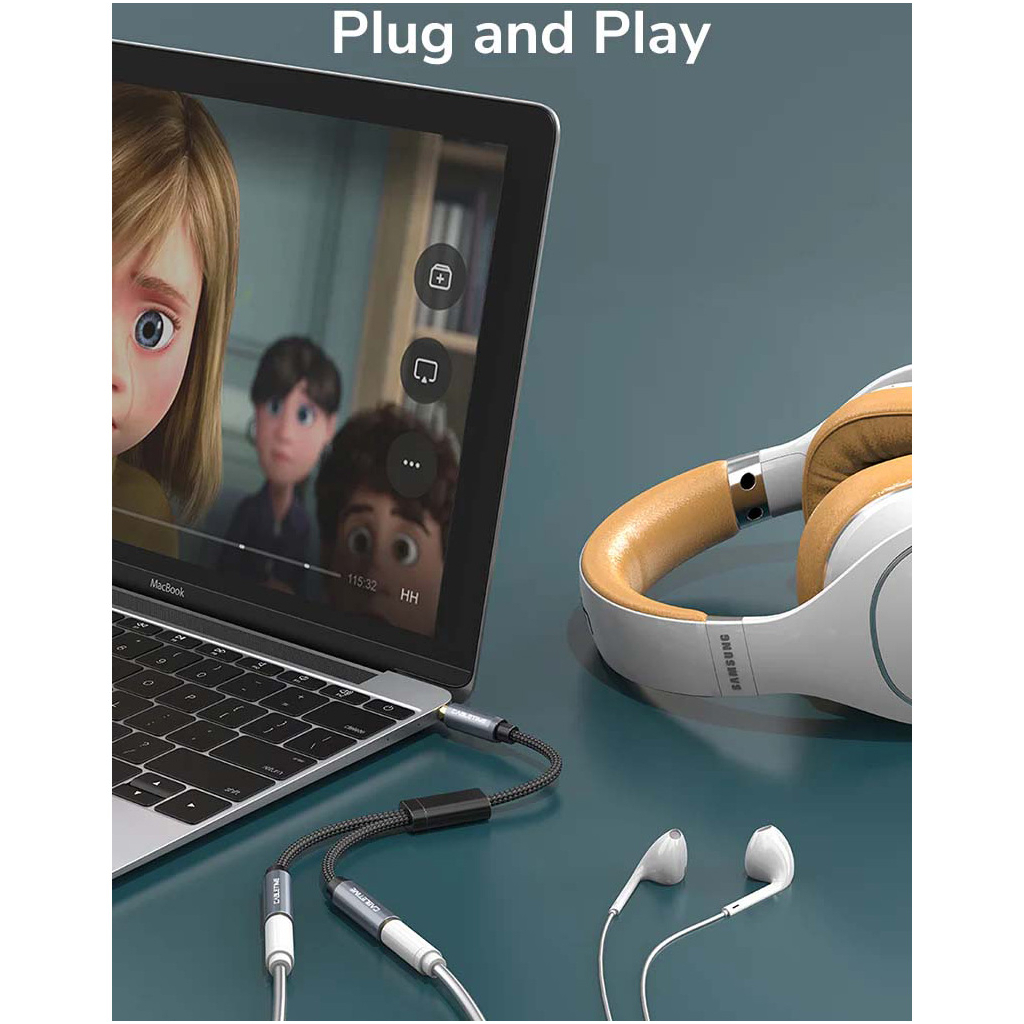 Кабель мультимедійний 3.5mm M to 2x3.5mm F 0.2m Cabletime (CA915248) - зображення 5