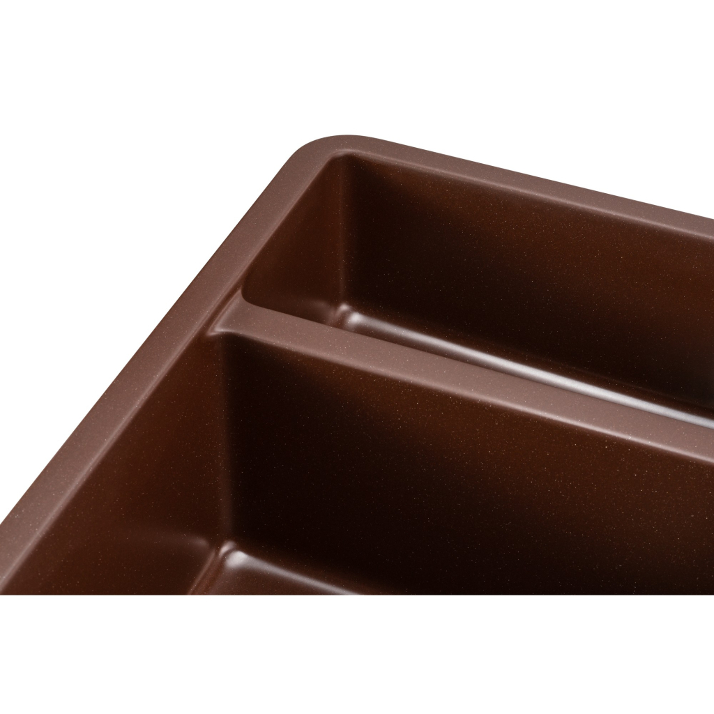 Мийка кухонна GRANADO Under top DOUBLE marron (gr3406) - зображення 4