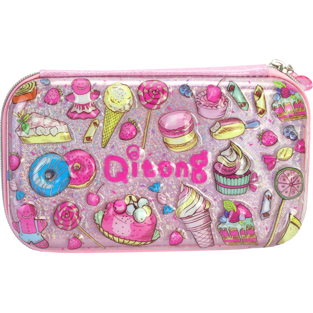 Пенал Cool For School з тисненням 1 відділення Рожевий (QT-5781-Pink) - зображення 1