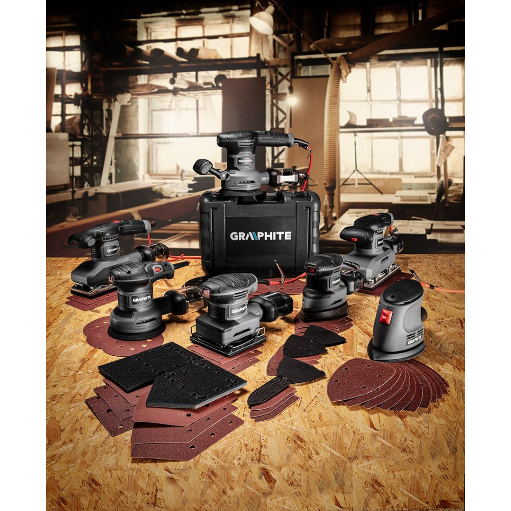 Шліфувальна машина Graphite вібраційна Delta 105W, 140х140х97, 24000кол/хв (59G335) - зображення 9